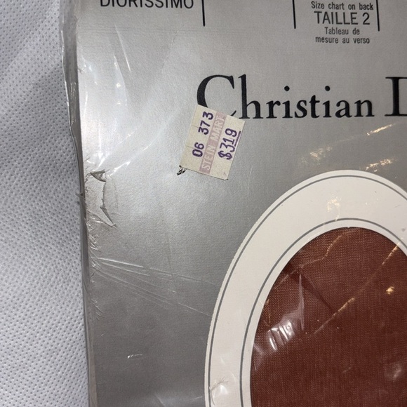 Vintage Christian Dior New sealed Hoisery pantyhose ultra sheer Size 2 Brick - Picture 5 of 5